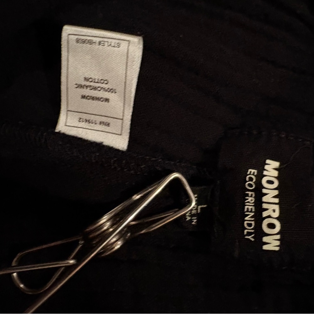 Monrow Gauze Set Black Cropped Twist Top & Black Shorts Eco Friendly Spring - Picture 14 of 14